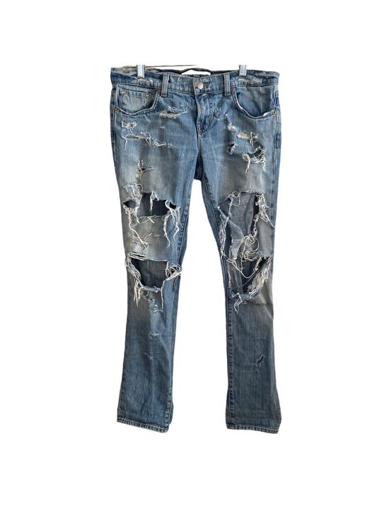 J Brand Denim - J brand Jeans Womens 26 Nimes Ripped Distressed Destroyed Medium Wash Stretch